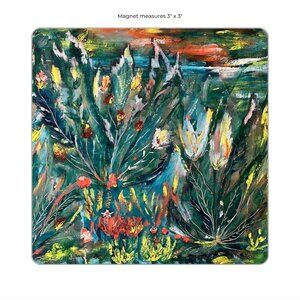 NWT "Sunset Garden" Artisan Magnet